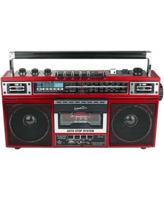 Retro 4-Band Radio and Cassette Player with Bluetooth