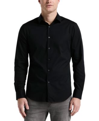 Men's Slim-Fit Long-Sleeve Button-Front Dobby Cotton Shirt