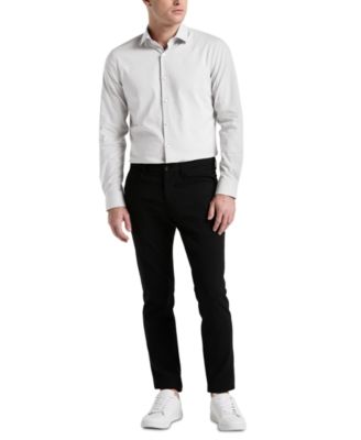 Men's Slim-Fit Long-Sleeve Button-Front Dobby Cotton Shirt