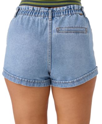 Juniors' Tasia Stretch-Waist Denim Shorts