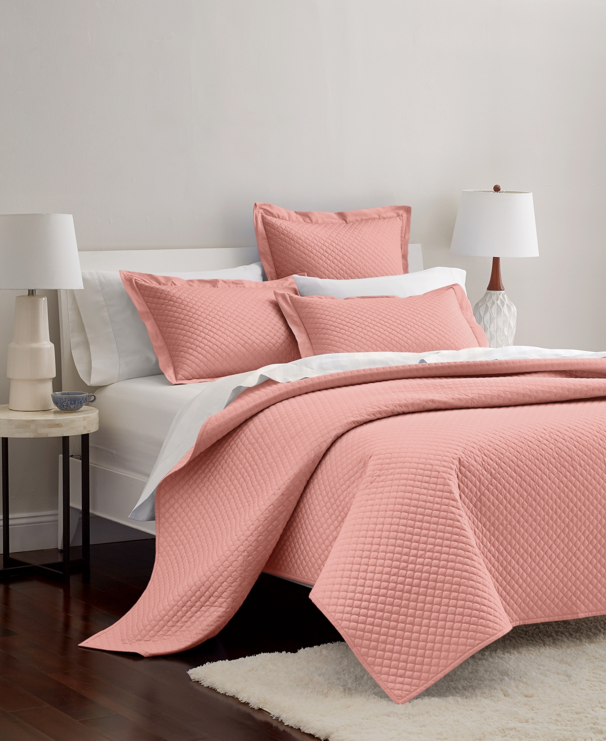 Charter Club Quilted Cotton 3-pc. Coverlet Set, Full/queen, Exclusively At Macy's In Coral