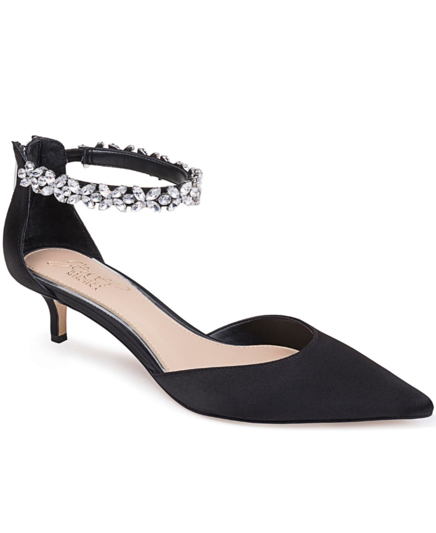 Женские туфли Jewel Badgley Mischka Robles Kitten Heel Evening Pumps, цвет: Чёрный — фото 1