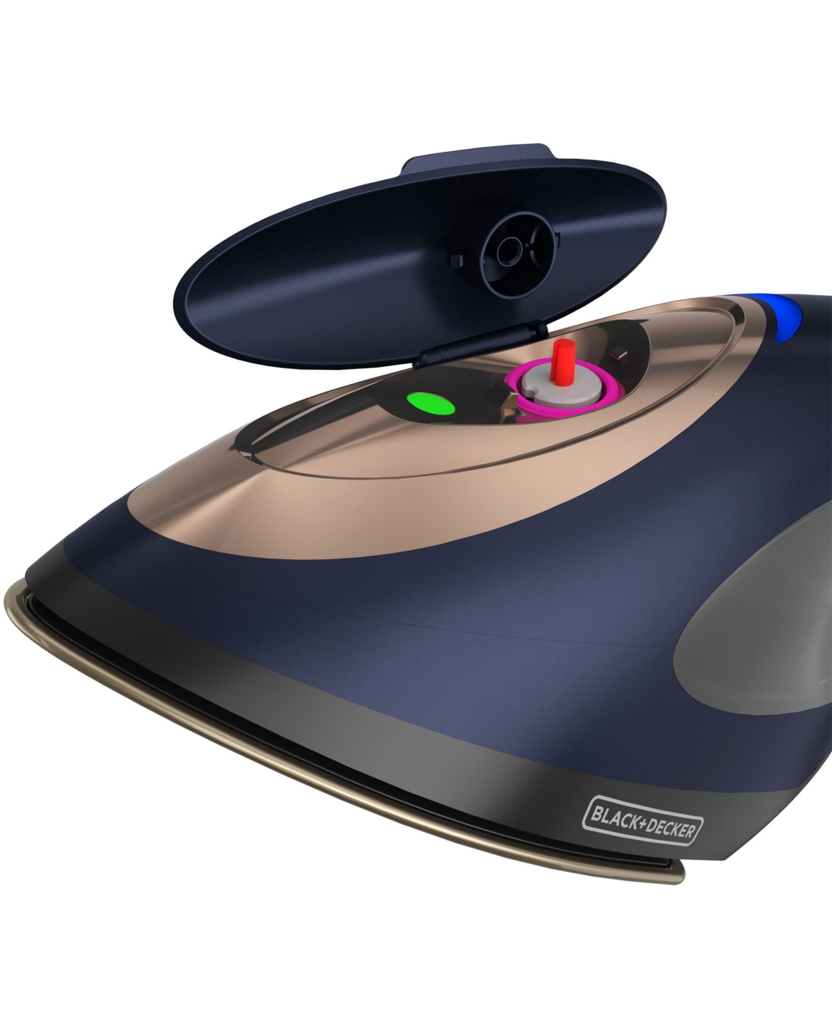 Black & Decker Press Steam 2-in-1 Iron And Steamer In Blue Navy,bronze,black
