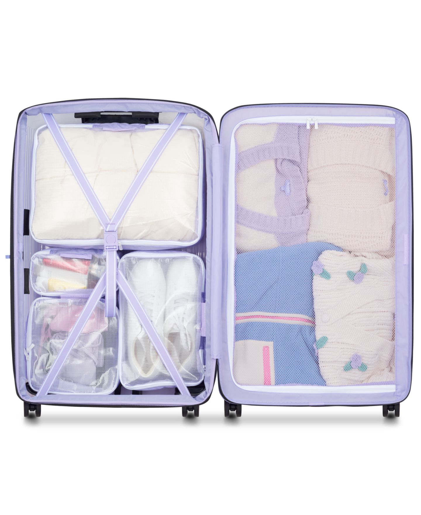 Чемодан florence by mills x Delsey Paris Gotta Glow Large Hardside Check-In Spinner, цвет: Фиолетовый — фото 2