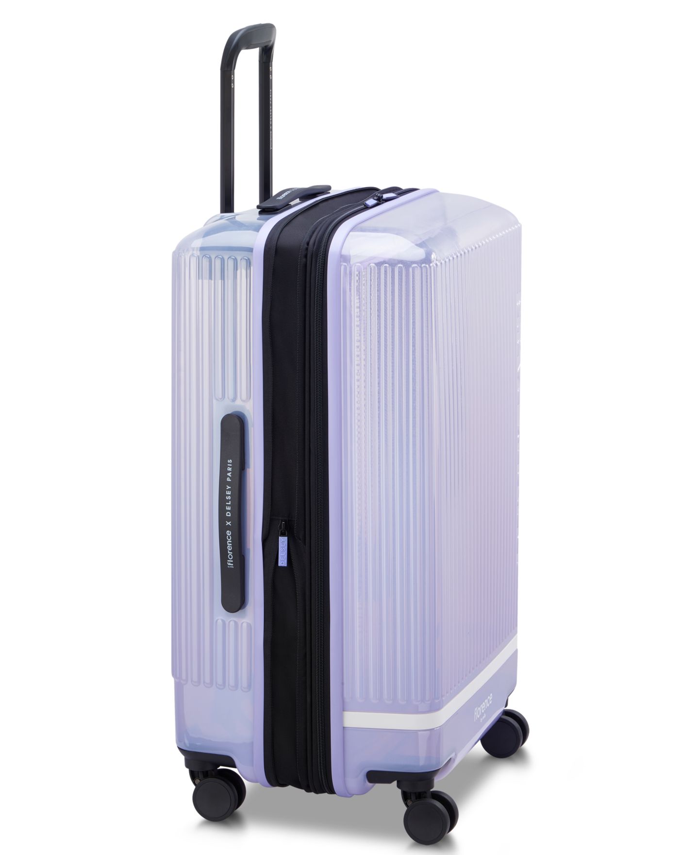 Чемодан florence by mills x Delsey Paris Gotta Glow Medium Hardside Check-In Spinner, цвет: Фиолетовый — фото 4