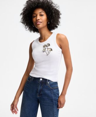 On 34th - Women's Floral Paillette Tank Top