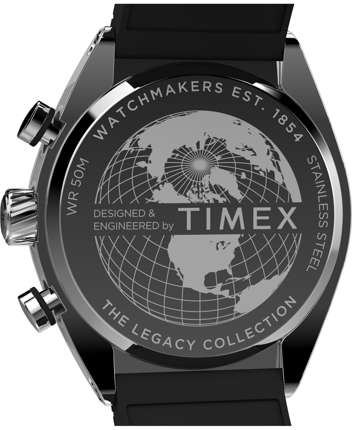 Timex Men's Analog Black Rubber Strap Watch, 42mm In Black