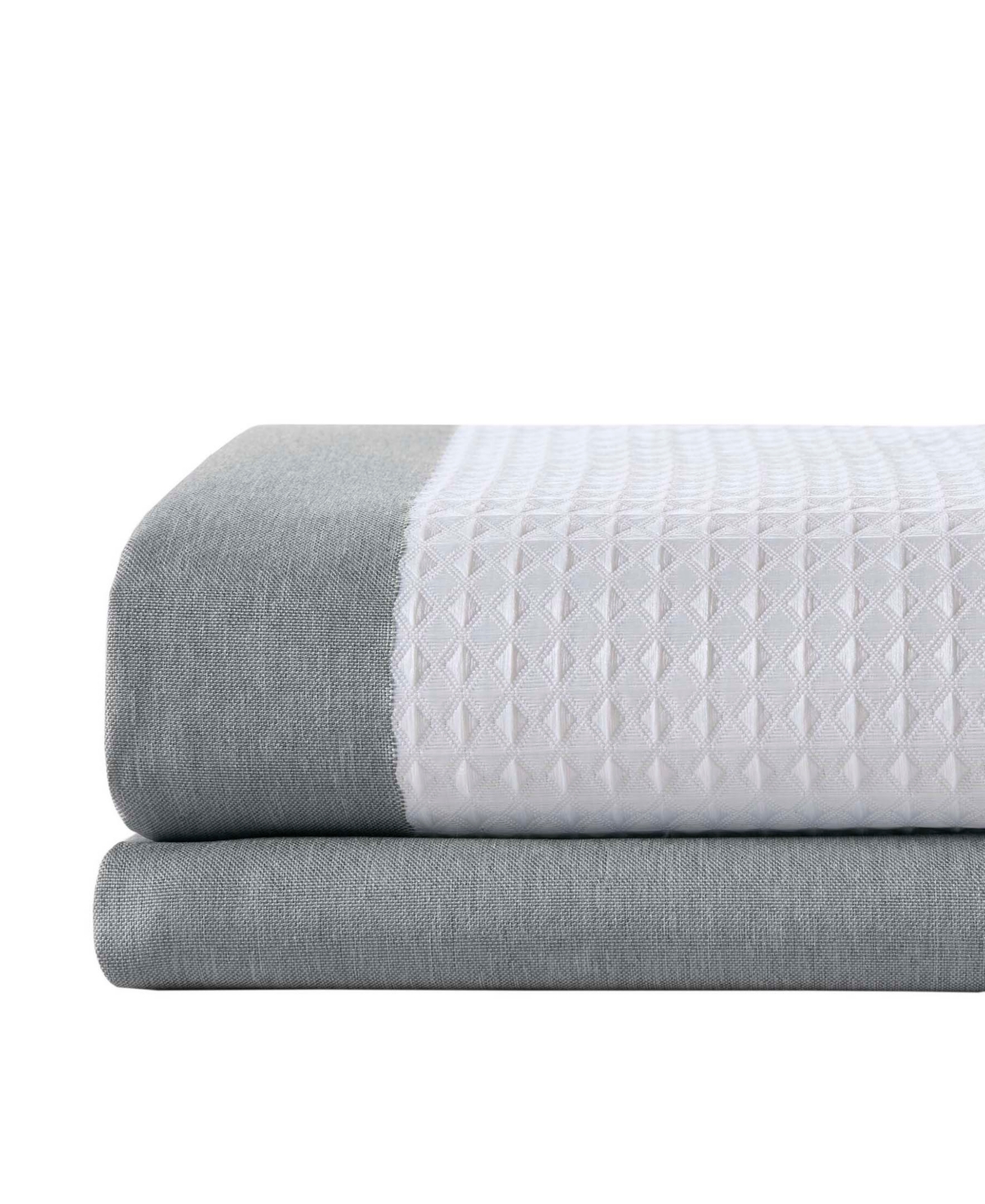 Madison Park Spa Waffle 3m-scotchgard Shower Curtain, 36" X 72" In Grey