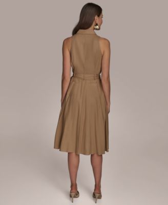 Donna Karan New York Women's Belted Linen Shirt Dress - Macy's