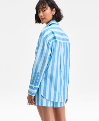 Women's Striped Long-Sleeve Shirt, Exclusively at Macy's