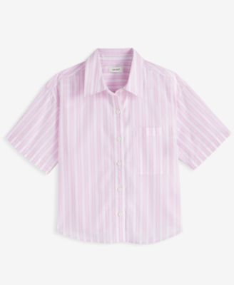 Women's Cotton Adventure Stripe Short-Sleeve Shirt, Exclusively at Macy's