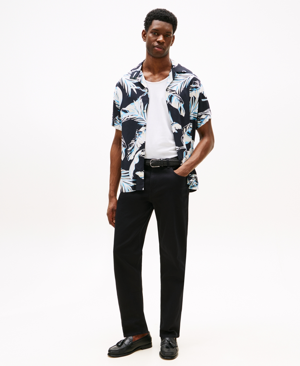 Tommy Hilfiger Regular Fit Banana Leaf Print Camp Shirt In Multi