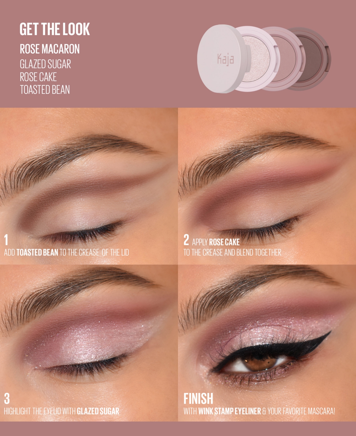 Kaja Eye Bento Bouncy Eyeshadow Trio In Rose Macaron