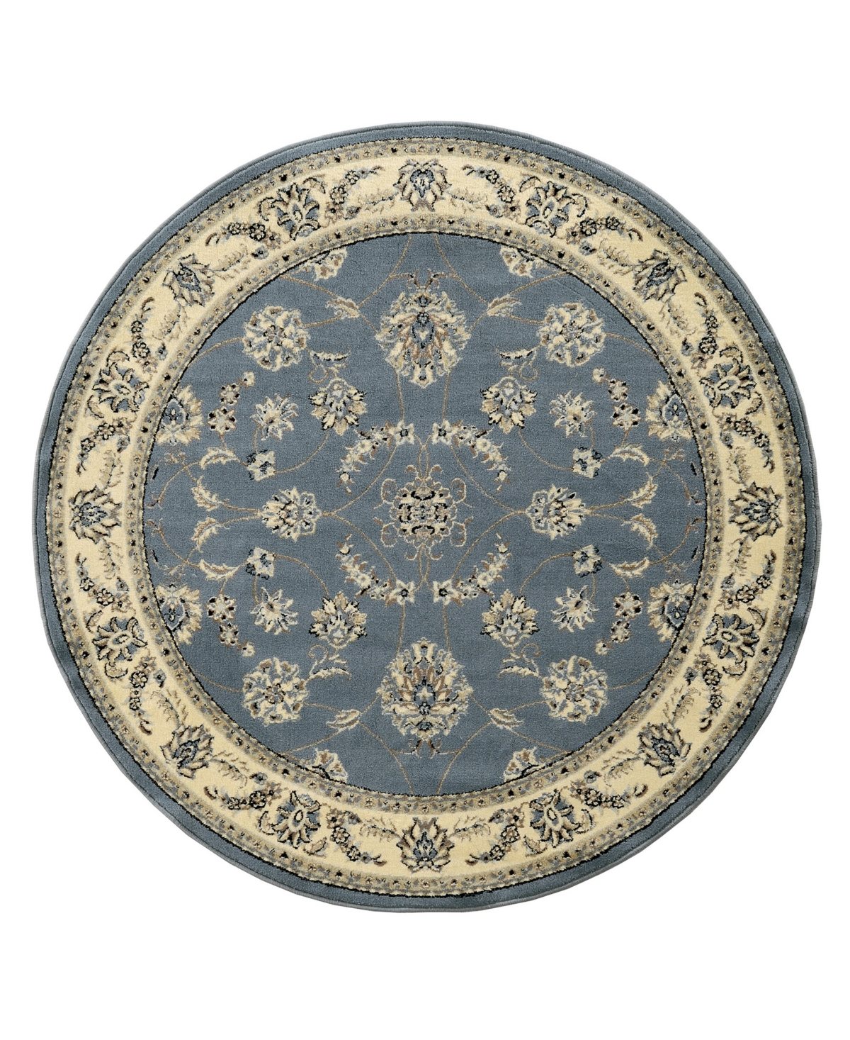 Shop Km Home Closeout!  Pesaro 1596 5'3"x5'3" Round Area Rug In Gray,blue