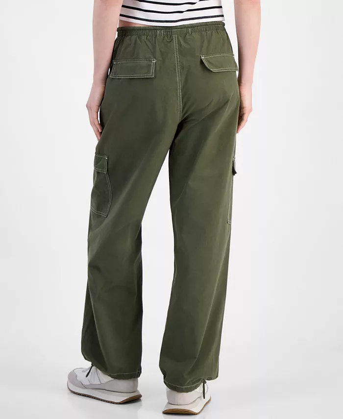 Juniors' Drawstring Cargo Parachute Jeans - thumbnail 4