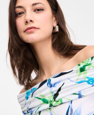 Women's Printed Off-The-Shoulder Top, Exclusively at Macy's