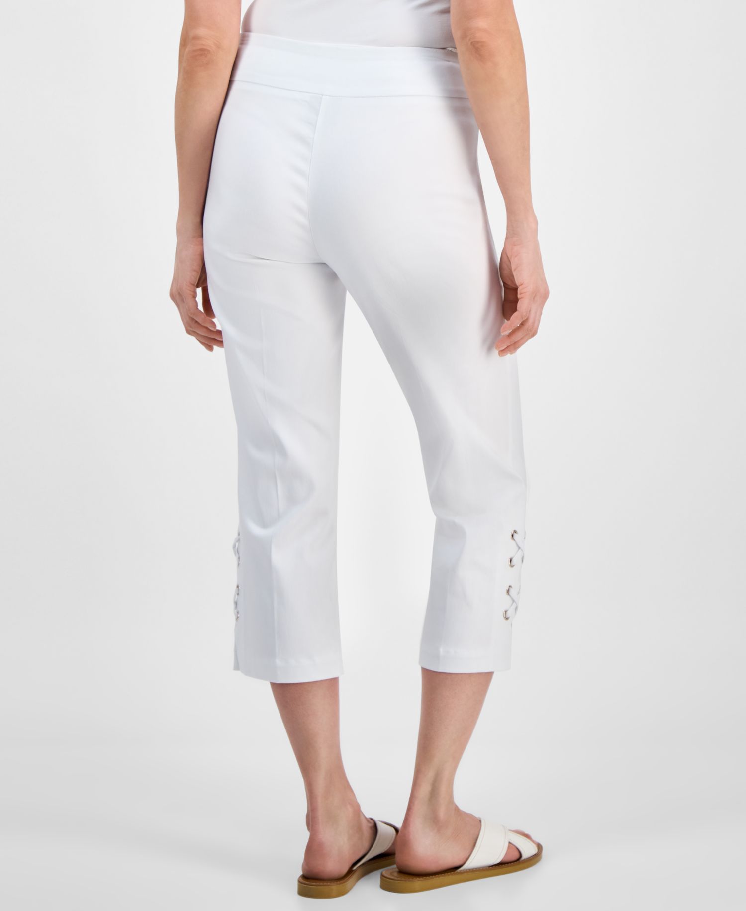 Petite Side-Lace-Up Capri Pants