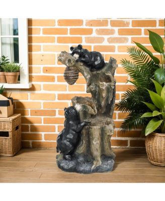 22.4" 3-Tier Outdoor Water Fountain with LED Lights, Pump