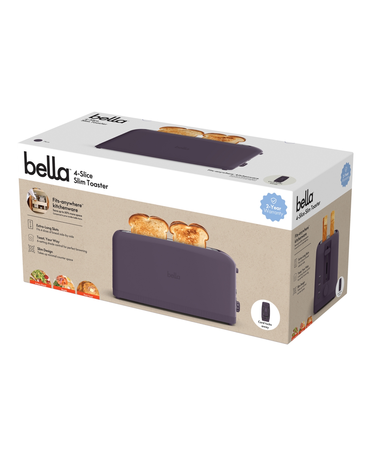 BELLA 4-SLICE SLIM TOASTER 35246 
