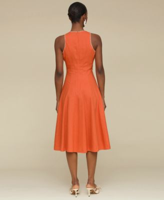 Women's Panelled Halter Swing Dress