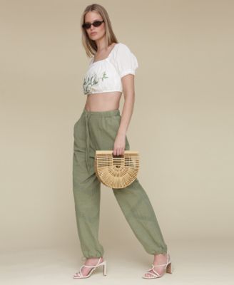 Women's Embroidered Cotton Crop Top