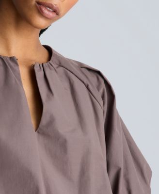 Women's Cropped Puff-Sleeve Top