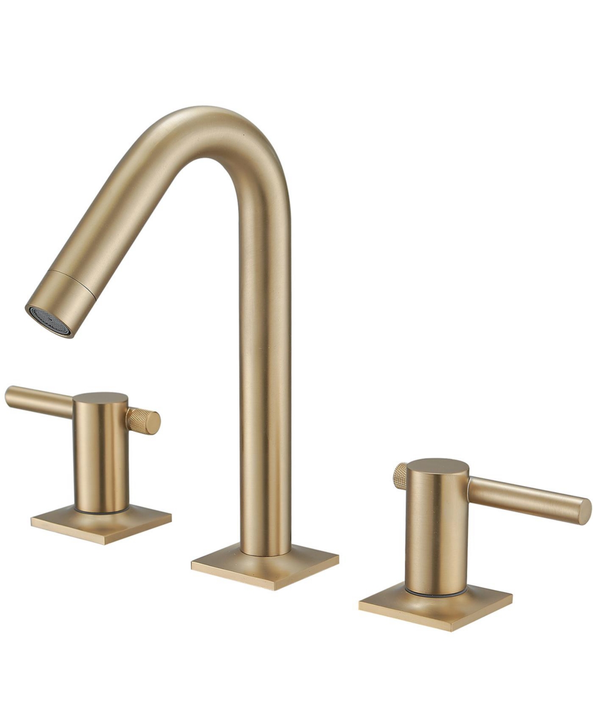 8 in. Widespread Double Handle High-Arc Bathroom Faucet Water-Saving With Drain Kit In Brushed Nickel - Matte black