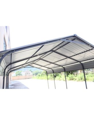 New 12x20 FT Heavy Duty Metal Carport, Galvanized Steel Roof, Gray