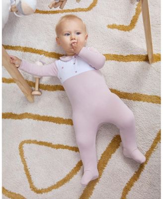 Baby Girls Petite Hearts Pintuck Footie