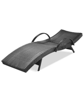 Streamdale Outdoor Wicker Chaise Lounge Set, Reclining, Adjustable, with Side Table, Black
