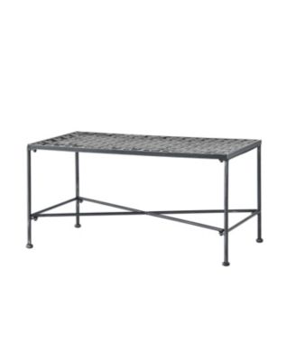 Streamdale Outdoor Iron Coffee Table - Black Brush Silver