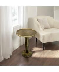 Round Top Drink Table – Elegant Side End Table with Fluted Base