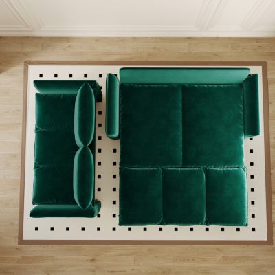 70.9" Convertible Sofa Bed with Pillow & Blanket, Green Velvet