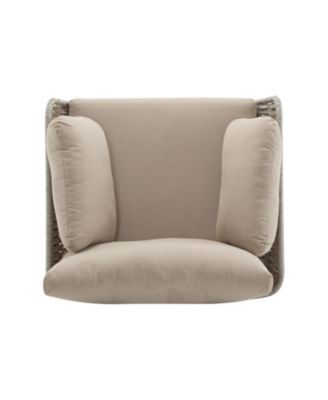 Streamdale Set of 2 Beige Iron Lounge Chairs w/ Cushions, Indoor/Outdoor