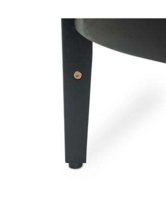 Acacia Wicker Club Chair, Black frame, dark teal cushions, 27,5"W