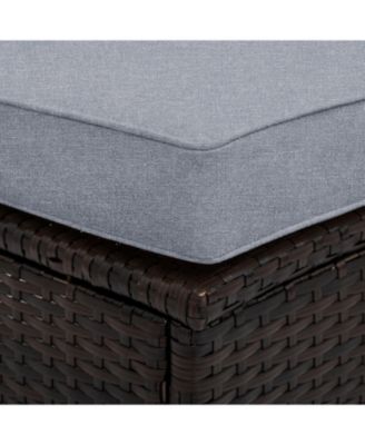 Streamdale 5-Piece Brown Wicker Patio Half-Moon Sofa Set with Gray Cushions