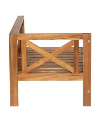 Streamdale Outdoor 5-Piece Wood Sectional Sofa, Natural/Gray