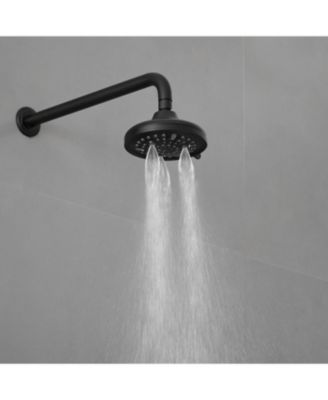 Single Handle 2-Spray Shower Faucet Set 1.8 GPM with Valve Dual Handheld Shower Head with High Pressure in Matte Black