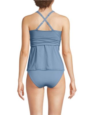 Women's V-Neck Plunge X Back Tankini Top