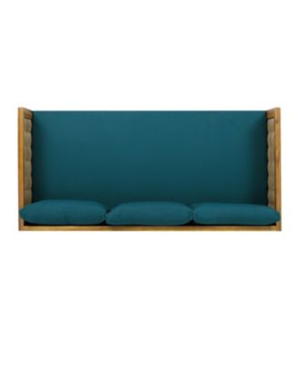 Streamdale Acacia Wood Outdoor Daybed with Rattan Armrests