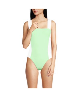 Women's Square Neck High Leg One Piece Swimsuit