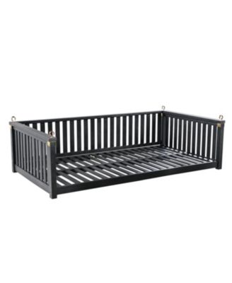 Streamdale Minimalist Twin Swing Bed, Backyard/Porch, Sloped Design, Black