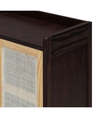 Streamdale Rustic Sideboard with Rattan Doors and Adjustable Shelves