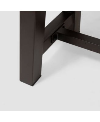 Streamdale Outdoor Acacia Wood 3 Piece Picnic Dining Set, Gray and Rustic Metal