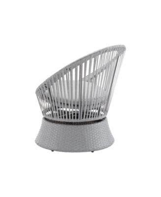 Streamdale (Set of 2) 26,7" Modern Silver Grey Swivel Wicker Lounge Chair