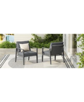 Streamdale (Set of 2) Gray Aluminum Lounge Chairs