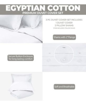 Egyptian Cotton 300-Thread Count Solid 2-Pc. Duvet Cover Set, Twin