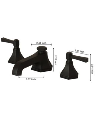 8 in. Widespread Double Handle 3 Hole Bathroom Faucet Water-Saving with Metal Drain