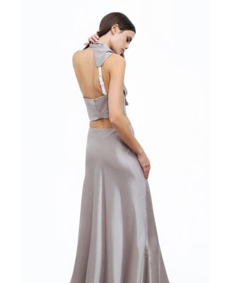 Women's Backless Belted Blouse