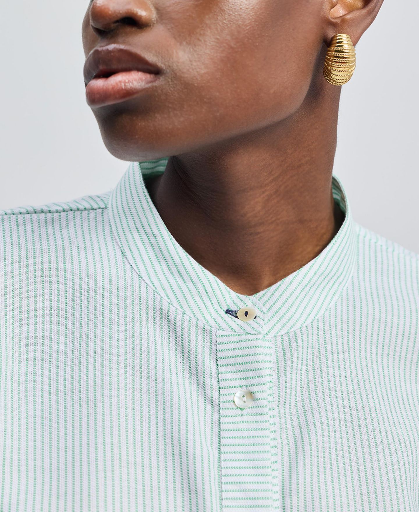 Женская рубашка Reistor Button-down with Waist Drawstring in Stripes, цвет: Parallel Paths — фото 6